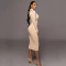 New round neck long sleeved patchwork dress for women's fashion hot selling sexy spicy girl long dress