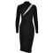 New round neck long sleeved patchwork dress for women's fashion hot selling sexy spicy girl long dress