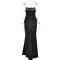 New One Line Neck Patchwork Dress Fashion Sexy Spicy Girls High Waist Open Back Long Dress