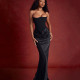 New One Line Neck Patchwork Dress Fashion Sexy Spicy Girls High Waist Open Back Long Dress