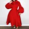 Oversized Women's Winter Bubble Sleeves Lace Up Large Dress Party Dress European and American Dress
