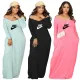 Popular Summer Women's V-neck Pocket Fashion Printed Dress