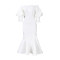 One line neck bubble sleeve lace splicing banquet fishtail dress cross-border foreign trade dress