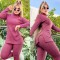 Autumn and Winter New High Neck Knitted Solid Color Slim Fit Sweater Set