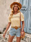 Summer Hot Top Fashion Casual Solid Lace Short Sleeve T-shirt