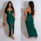 Fashion Women's Solid Color Sexy Sequin Open Back Long Dress Dress