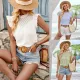 Solid Round Neck Small Flying Sleeve Slim Fit Top