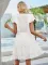Hot selling short sleeved cross V-neck waist casual dress