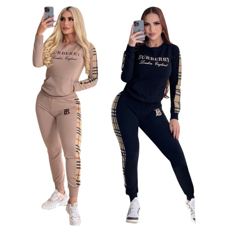 Autumn and Winter New Sports Fashion Embroidery Two Piece Set with 2 Colors in Stock