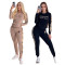 Autumn and Winter New Sports Fashion Embroidery Two Piece Set with 2 Colors in Stock