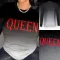 Letter printed round neck long sleeved women's T-shirt