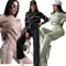 Autumn/Winter Fashion Letter Jacquard Knitted Loose Leg Pant Set