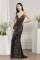 New Sleeveless Strap V-Neck Slim Fit Long Dress Party Evening Dress Sequin Long Dress