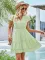 Hot selling short sleeved cross V-neck waist casual dress