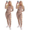 Autumn and Winter New Sports Fashion Embroidery Two Piece Set with 2 Colors in Stock