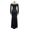 Fashion Women's Solid Color Pleated V-Neck Large Split Long Dress Dress