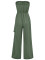 Vacation style foreign trade solid color bra tied waist slimming jumpsuit