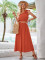 Fashion Hot Selling Fresh Style Solid Color Slant Shoulder Waist Up Dress Set