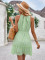 Solid casual neck hanging sleeveless waist tied dress