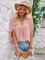 New solid color trend loose V-neck fur ball women's top
