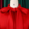 New Fashion Lace up Lantern Sleeves High Waist Bow Large Swing Dress
