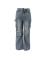 Quality women's loose, multi bag, perforated straight denim overalls