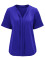V-neck fashionable solid color fresh loose fitting short sleeved top