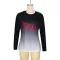 Letter printed round neck long sleeved women's T-shirt