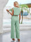 New Solid Round Neck Slim Fit Sleeveless Top and Pants Set