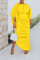 Solid color personalized lantern sleeve irregular pleated dress