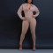 V-neck sheep leg sleeve tight patchwork jumpsuit