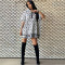 Printed Loose Hooded Button Woolen Coat Dress
