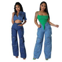 New Organ Bag Jeans Wide Leg Pants Vintage Casual Pants Workwear Pants