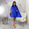 Hot selling solid color pleated shawl sleeve dress