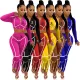 Printed sportswear two-piece autumn jacket long sleeved pants set