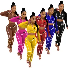 Two piece printed sportswear set