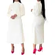Fashionable solid color medium high collar long sleeves