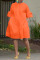 New Wide Sleeve Flare Solid Women's Dress