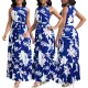 Sexy and fashionable digital printed sleeveless round neck women's dress