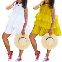 Fashion Casual Sleeveless Multi layered Dress