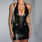 Fashionable PU leather neck strap sexy strapping tight waist vest for women