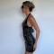 Fashionable PU leather neck strap sexy strapping tight waist vest for women