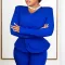 New Fashion OL Ruffled V-Neck Top Pants European and American Two Piece Set