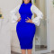 New Fashionable and Elegant Colored Wrap Hip OL Pencil Dress African Dress