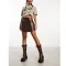 Versatile New PU Leather Skirt Sexy Wrapped Hip Half Skirt