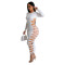 Fashion Women's Solid Color Round Neck Sexy Cord Long Dress Dress