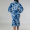 New Fashion Diagonal Neck Long Sleeve Wrap Hip Pencil African Dress