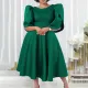Round neck fashionable temperament elegant high waisted large swing dress evening dress African dress