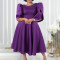 Round neck fashionable temperament elegant high waisted large swing dress evening dress African dress