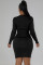 Fashionable European and American wool round neck knitted slim fitting dress